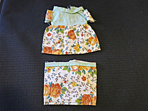 Vintage Doll Shirt And Skirt Floral 1940s To 1950s Hand Made