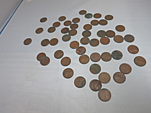 Wheat Pennies Lot Of 50 Loose Pennies Need Cleaning