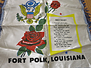 Fort Polk Louisiana U.s. Army Pillow Cover Sweetheart Souvenir