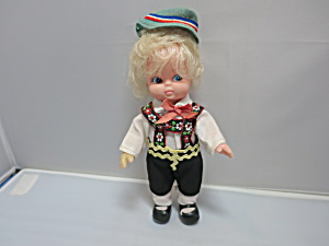 German Boy Doll Traditional Costume Made In Hong Kong 7 Inch