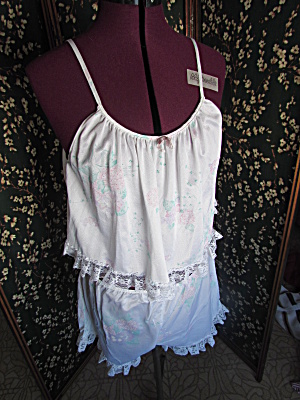 Vintage Camisole And Bloomer Set Size Small 100% Nylon