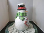 Click to view larger image of Vintage XMAS CHEER by Jay Imports Snowman Cookie Jar Wishes Hopes (Image4)