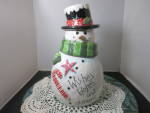 Click to view larger image of Vintage XMAS CHEER by Jay Imports Snowman Cookie Jar Wishes Hopes (Image7)
