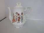 Click here to enlarge image and see more about item 179-20: Ring Around the Rosie Porcelain Teapot Made in Bavaria