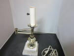Click to view larger image of Italy Brass Marble Base Electric Student Table Lamp (Image2)