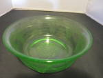 Click to view larger image of Georgian Lovebirds Bowl Uranium Green Depression Glass 6 1/2 inch (Image2)