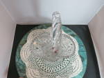 Click to view larger image of Vintage Brides Basket Diamond Etched Flower Rope Handle 12 inch (Image6)
