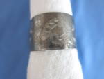 Click here to enlarge image and see more about item 357-19: Antique Sterling Silver Napkin Ring Etched Scroll