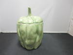 Click to view larger image of Vintage Ceramic Green Pepper Jar with face Witch Gare Inc. 1977 (Image3)