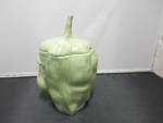 Click to view larger image of Vintage Ceramic Green Pepper Jar with face Witch Gare Inc. 1977 (Image4)