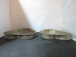 Click to view larger image of Vintage Heart Cake Tin set of 2 hand made by tin smith best guess (Image3)