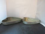 Click to view larger image of Vintage Heart Cake Tin set of 2 hand made by tin smith best guess (Image6)