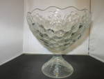 Click to view larger image of Vintage Crystal Strawberry Footed Compote Beautiful pressed  (Image2)