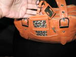 Click to view larger image of Maxx New York Glazed Orange Leather Satchel Purse Bag (Image3)