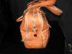 Click to view larger image of Maxx New York Glazed Orange Leather Satchel Purse Bag (Image4)
