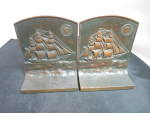 Click here to enlarge image and see more about item 444-20: USS Frigate Constitution Bookends Gorham Hugo Carlborg