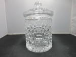Click here to enlarge image and see more about item 582-21: Elegant Pressed Glass Humidor Biscuit Jar Cookie Jar unknown rare