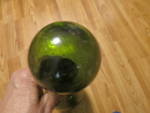 Click to view larger image of Vintage Green Art Glass Decantor Gene Bottle  (Image2)