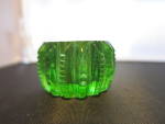 Click to view larger image of Green Vaseline Glass Salt Cellar Dip Zipper Pattern (Image2)