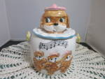 Click to view larger image of Vintage  Dancing Dogs Sombrero Hats Biscuit Jar Cookie Jar Lipper (Image8)