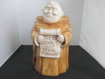 Click to view larger image of Treasure Craft Monk Cookie Jar Thou Shalt not Steal (Image1)