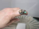 Click to view larger image of Vintage Southwest Sterling Tourquoise Ring missing stone size 7 (Image4)
