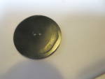Click to view larger image of Vintage Black Lucite and Abalone Shell Button1 1/4 inch diameter (Image3)