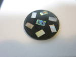Click to view larger image of Vintage Black Lucite and Abalone Shell Button1 1/4 inch diameter (Image6)