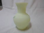 Click to view larger image of Fenton Art Glass Green Satin Custard Vase signed Cathy (Image2)