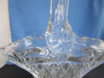 Click to view larger image of Vintage Diamond Cut Pressed Glass Brides Basket (Image3)