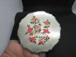 Click here to enlarge image and see more about item ap2022-12: Vintage Stratton Made in England Compact Floral Apple Blossom