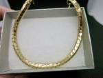 Vintage Gold Plated Herringbone Link Bracelet marked 14kt gp