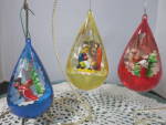 Click to view larger image of Vintage Jewelbrite Tear Drop Nativity Plastic Christmas Ornaments (Image1)