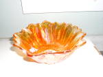 Click here to enlarge image and see more about item MB-CARN83: Indiana Marigold Carnival Glass Bowl Floral