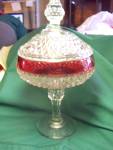 Click here to enlarge image and see more about item MB-CRAN20:  Indiana Glass Diamond Point Compote Candy 