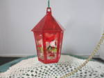 Vintage Jewelbrite Plastic Christmas Ornament Lantern Hexagon