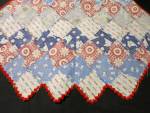 Click to view larger image of Vintage Block Quilted Apron Ric Rack Trim 1960s (Image6)