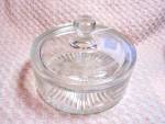 Etched Glass Covered Candy Dish