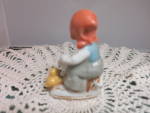 Click to view larger image of Vintage Girl Reading Book with Duck Made in Japan Figurine (Image4)