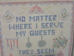 Click to view larger image of Hand Embroidered Cross Stitch No Matter Where I Serve  (Image2)