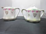 Antique Creamer and Sugar Bowl Set marked Germany W