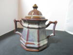 Click to view larger image of Pittsfield Potters VT Brown Mocha Washed Paneled Sugar Bowl (Image3)