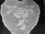 Click to view larger image of Vintage Heart Shape Filet Crochet Doily or Antimacassar (Image2)