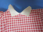 Click to view larger image of Vintage Doll Dress Red White Checker with lace trim  (Image2)