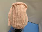 Click to view larger image of Vintage Chenille Baby Hat Bonnet Pink 1960s (Image3)