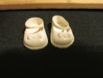 Vintage Doll Accessories Doll Shoes White Mary Jane with bow
