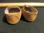 Click to view larger image of Vintage Doll Accessories Doll Shoes Brown Cloth with gold accent (Image3)
