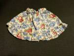 Vintage Doll Clothes Skirt Floral on white with blue abstract 