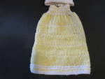 Click to view larger image of Vintage Hand Knit Doll Sweater and Skirt Yellow and White  (Image2)
