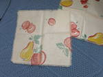 Click to view larger image of Vintage Polished Linen Napkins with fringe Fruit Motif set of 6 (Image4)